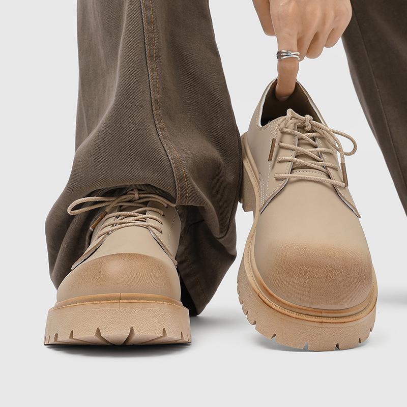 Fashion 2025 New Men Woman Derby Work Shoes Retro Lace-Up Suede Shoes Thick Sole Breathable Low-Top Industrial Casual Footwear for Men