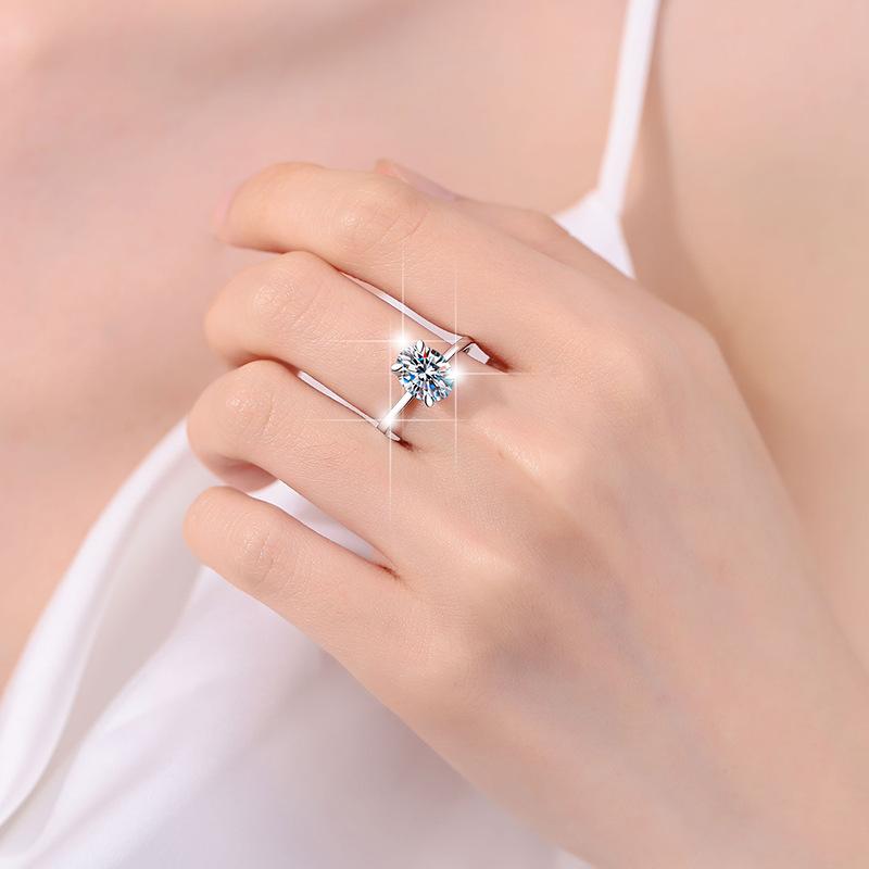 D Farbe Moissanit 2ct ovaler Moissanit Ring S925 Sterling Silber Ring Verlobungsring Ehering Geschenk für Freundin