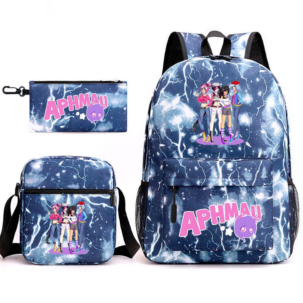 Game Merchandise Aphmau Schooltas Cartoon Rugzak Etui Schoudertas Drie-delige Set Three piece set
