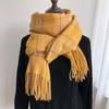 Cashmere Plaid Scarf Women'S Japanese Fashion Autumn And Winter Thickened Warm Fringed Shawl Scarf