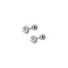 Korean Style Women's Single Diamond Threaded Bead Stud Earrings