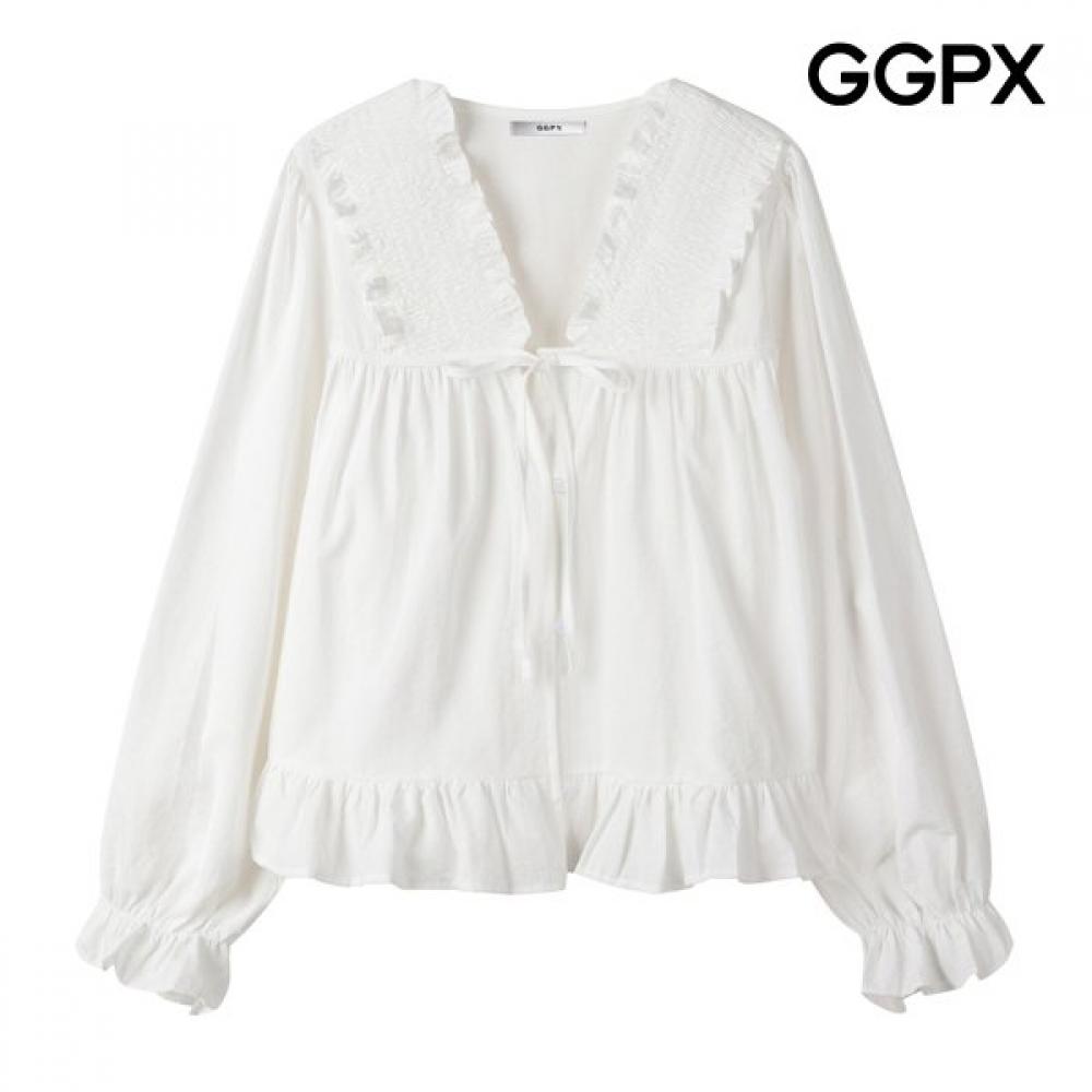 Ggpx Banded Frill Ribbon Blouse Gq3sh015f blacks/F