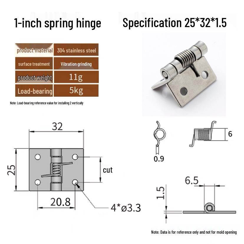 Automatic Spring Hinge - CL253-6: Available in 1", 1.5", 2", 2.5", and 3" for Smooth Opening and Closing.