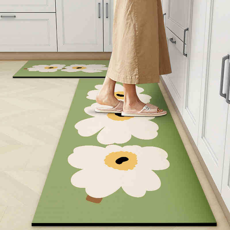 Small Fresh Kitchen Floor Mat, Water-Absorbing And Oil-Absorbing Floor Mat, Household Non-Slip, Wear-Resistant And Dirt-Resistant Floor Mat, Easy