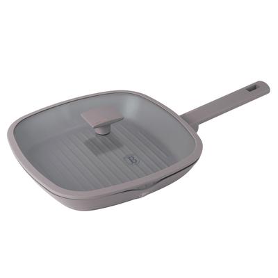 TITANIUM GRILL PAN WITH LID 28cm BERLINGER HAUS BH-8097 TAUPE