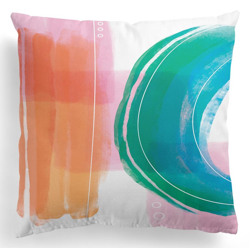 45x45cm Color Geometry Abstract Art Graffiti Print Pattern Home Living Room Sofa Decoration Throw Pillow Case