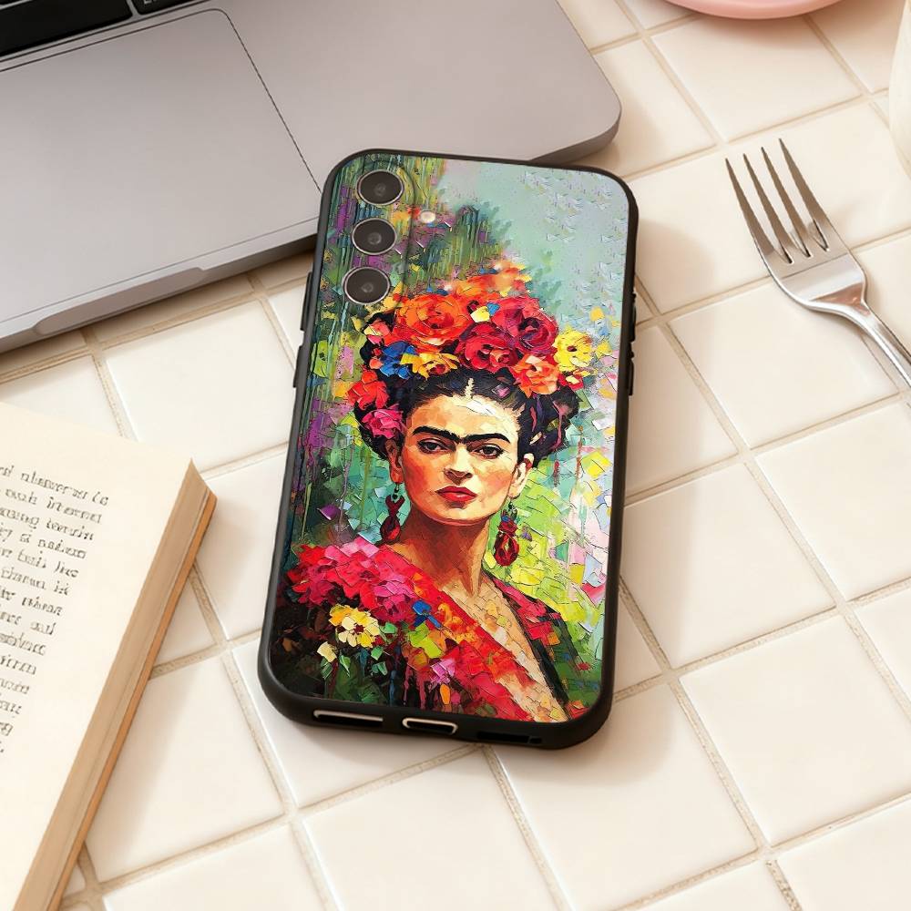 Art F-Frida Kahlo phone Case For Samsung Galaxy A73,A72,A71,A70,A53,A52,A51,Others Soft Black Shell