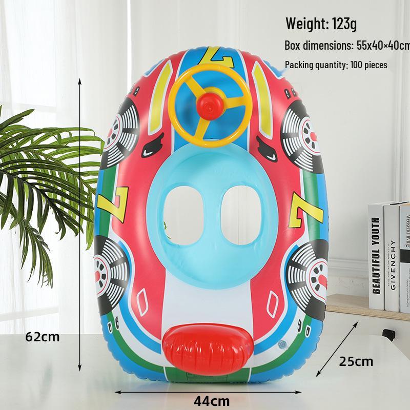 Cartoon Steering Wheel Baby Swimming Seat Ring: Anti-Rollover Underarm Float for Infants and Toddlers