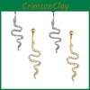 Shein Best-selling Belly Button Ring Trendy Snake Design Stainless Steel Piercing