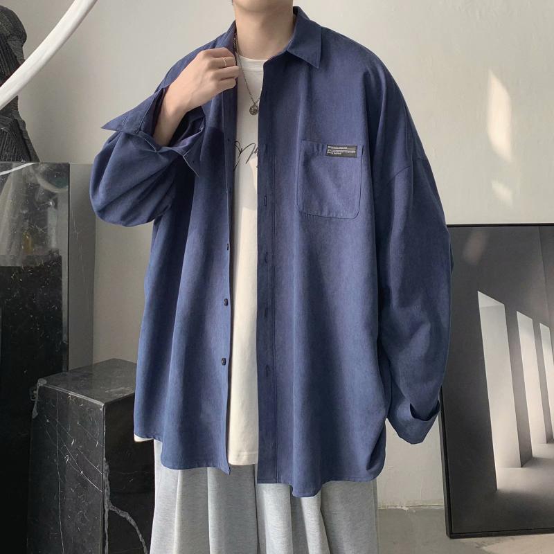 Men's Shirt Multi-color Men's Spring and Autumn Korean Fashion Long-sleeved Shirt Coat