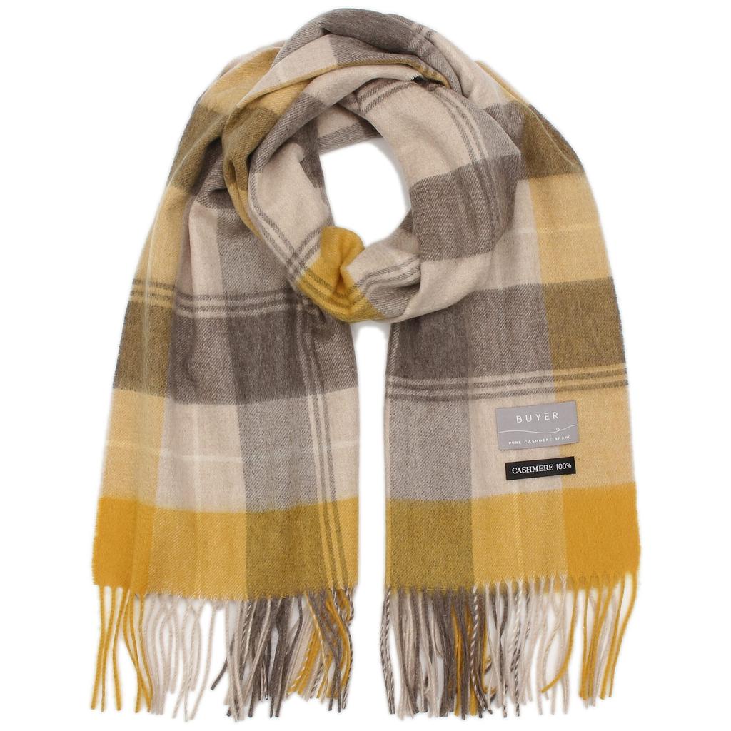 Buyer Pure Cashmere Check 19 Patterns Thick Cashmere Check Large CH60a 100% Stole, Available, Men's & Women's, Pattern, Size, (Urban Yellow),