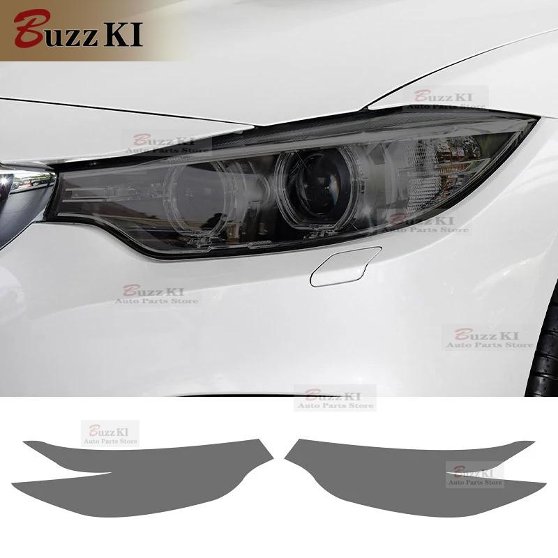 For BMW F32 F33 F36 4 Series M Performance 2 Pcs Car Headlight Protective Film Front Light Transparent Smoked Black TPU Sticker