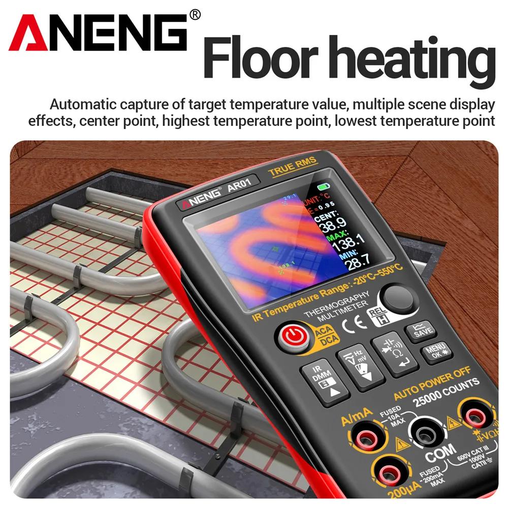 New ANENG AR01 HD Thermal Imager Multimeter 2 in 1 25000 Counts  AC/DC Voltage Current Tester 250M Ohm Multimetro TFT Tester Tool with Digital Display