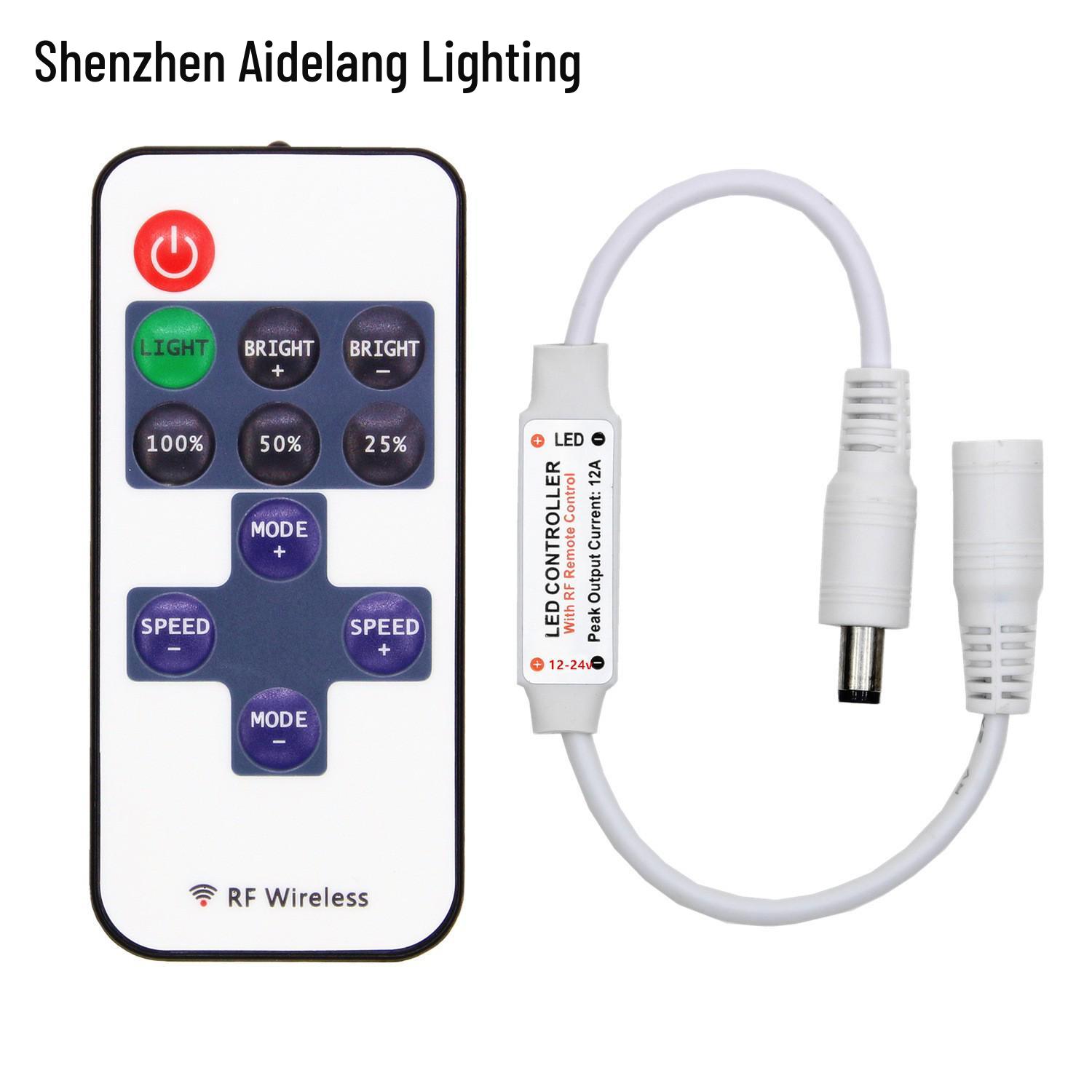 

Мини RF беспроводной светодиодный диммер, 5-24В 11-кнопочный контроллер для одного цвета