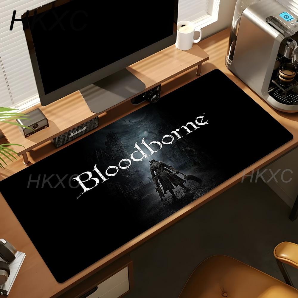 90x40cm PC Anime Cartoon Neu HD Schreibtischunterlage Bloodborne Großes Gaming-Mauspad Büro Laptop Zubehör Anti-Rutsch-Mauspad Teppich