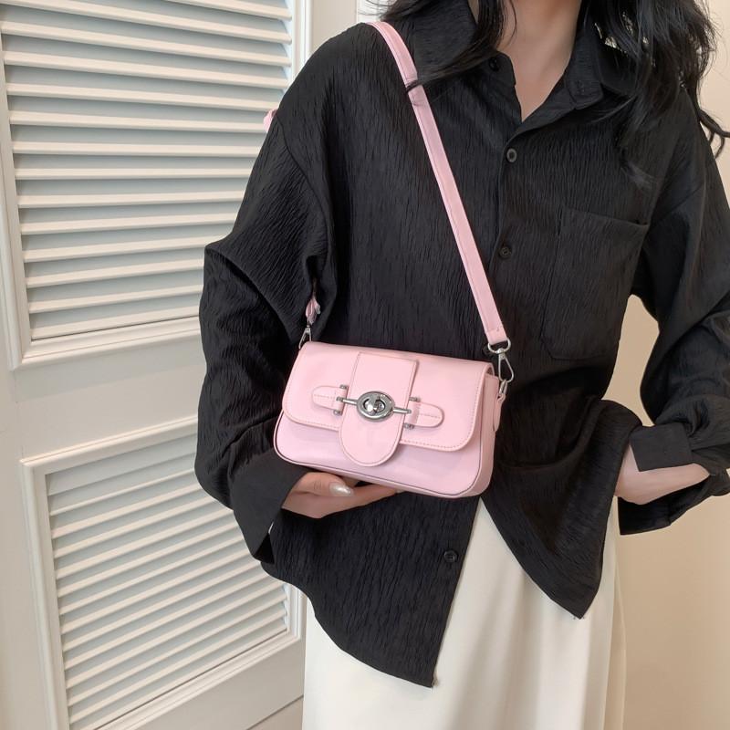 Chic Retro Pu Small Shoulder Bag For Women Trendy Crossbody With Stitching Details
