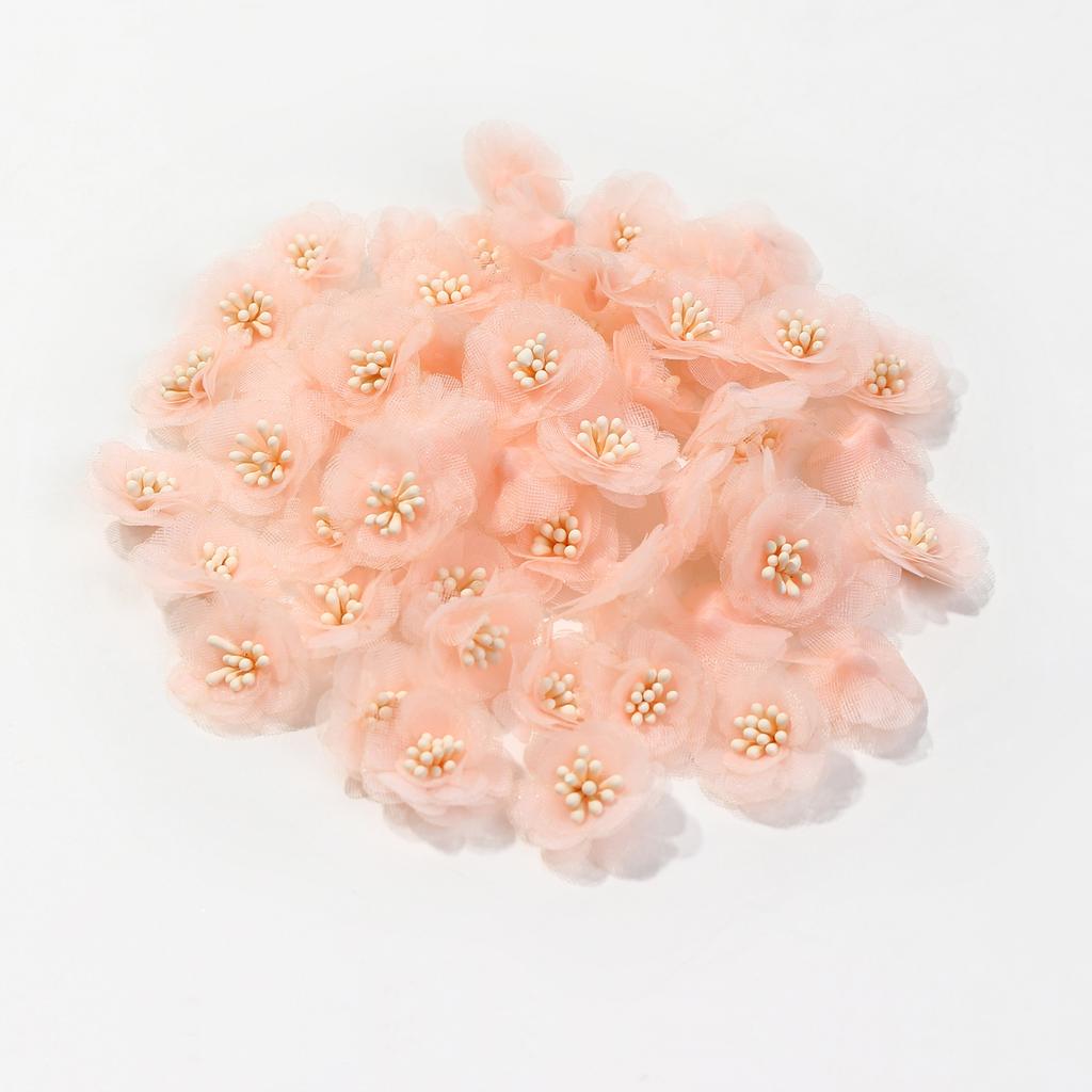10/20Pcs Chiffon Gauze Artificial Flowers DIY Headwear Wedding Decorations Fake Flowers Clothes Crafts Hairpin Corsage Accessory