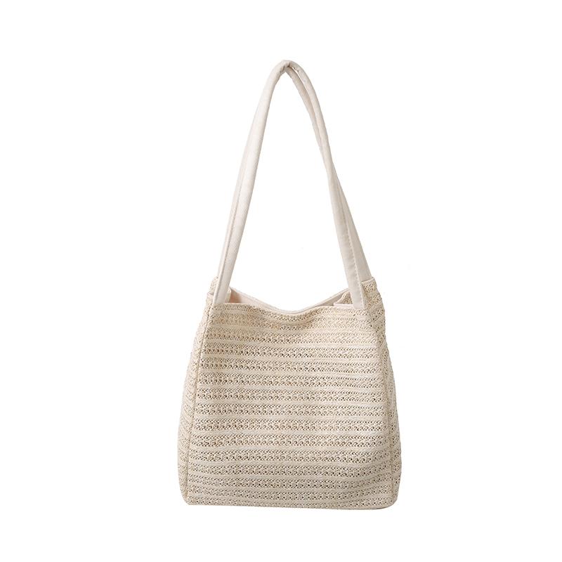 Straw Bag Shoulder Bag Women s Tote Bag бежевый