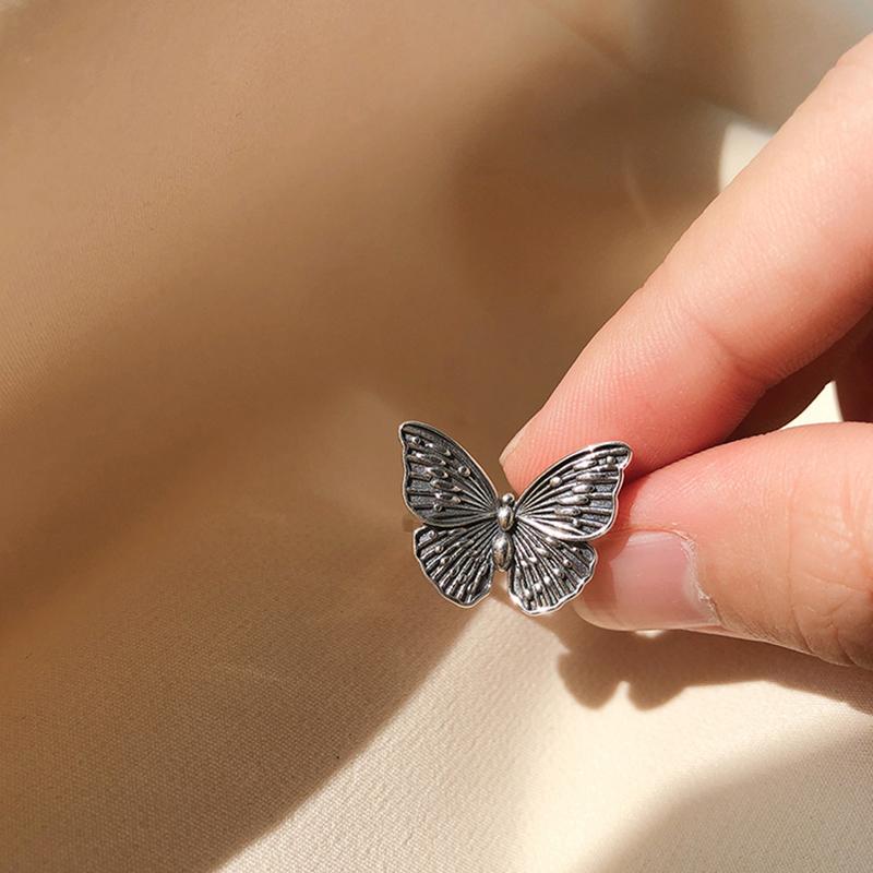 Vintage Butterfly Metal Punk Rings Set for Women Girls Party Jewelry Gifts Fashion Accessories Buckle Female Index Finger Ring