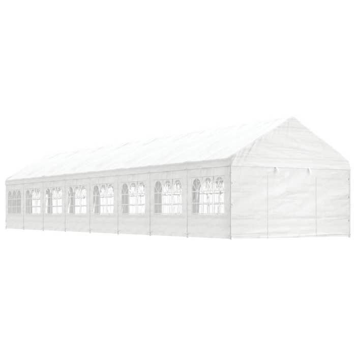 VidaXL Belvédère avec toit blanc 17,84x4,08x3,22 m polyéthylène, tente de fête, chapiteau, abri à auvent, pavillon, tente 3155492