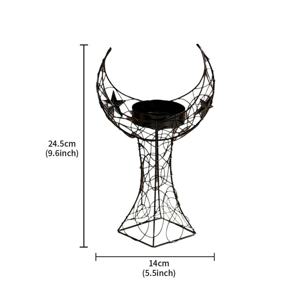 Crescent Tower Candle Holder Metal Ornament Candlestick Candle Stand Candle Holder for Home Festive Wedding Decorative Event