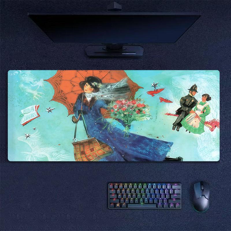 Magic Nanny Mouse Pad, Large Gaming Desk Mat, Non-slip XXL Mousepad for Laptop & Tablet, Mini PC Playmat with Stitched Edges