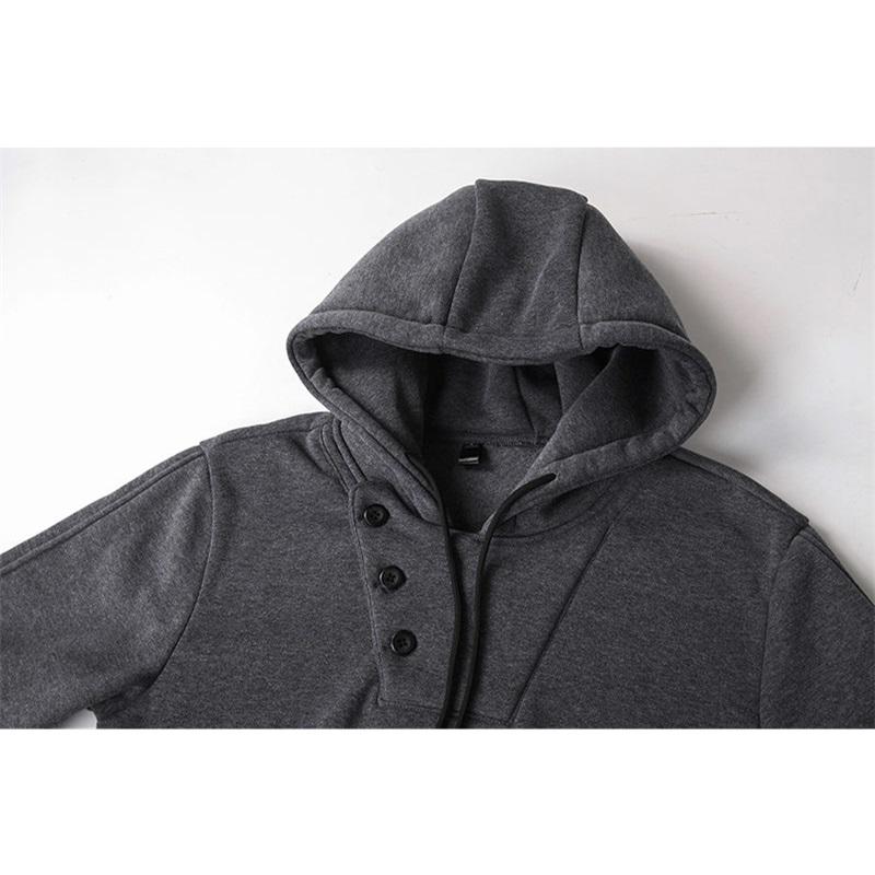 Fashion Winter Autumn Men's Casual Hoodie Big Pocket Solid Color Hooded Sweatshirt Sweatshirts Pullover Fleece Streetwear