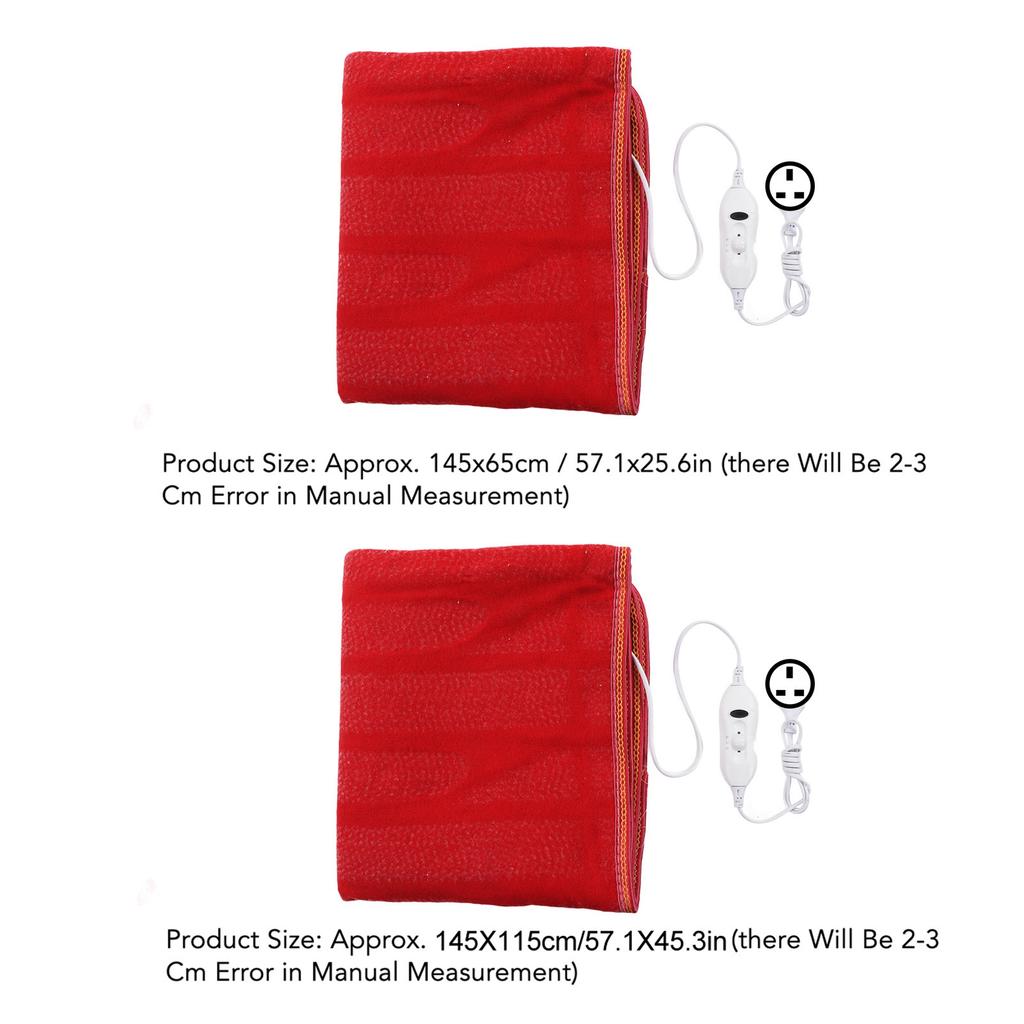 Electric Heating Blanket Relieve Muscle Soreness Keep Warm Heated Pads for Winter Use Red