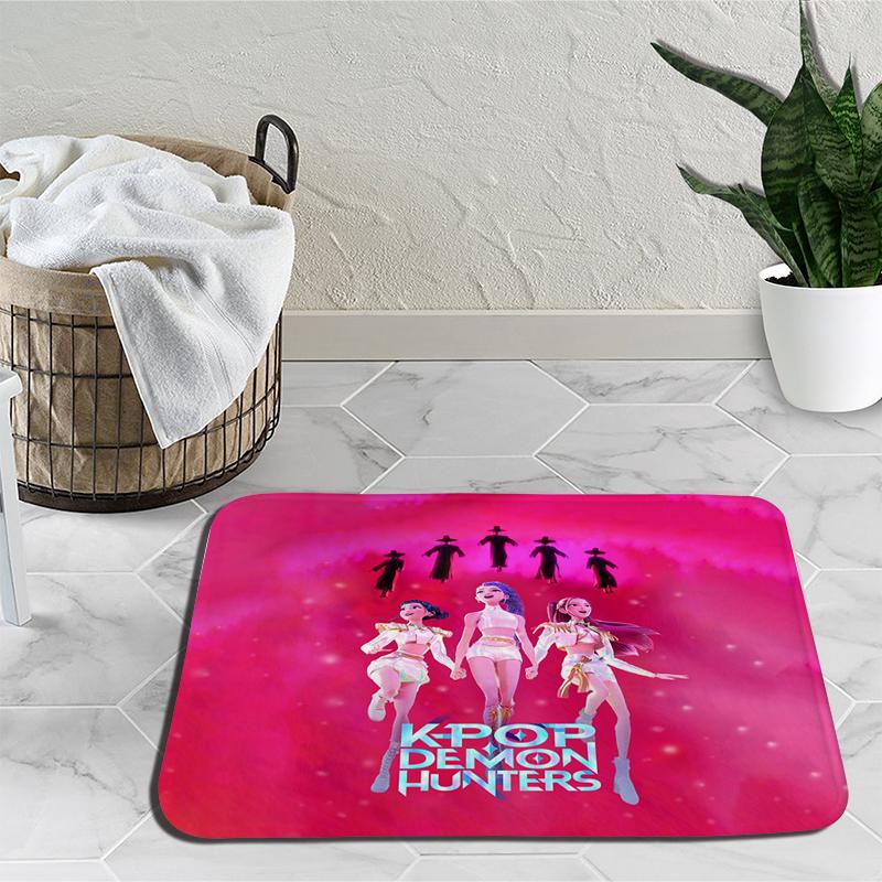 KPop Demon Hunters Mat Huntrix Girl Living Room Bedroom Carpet Zoey Rumi Mira Bathroom Non-slip Door Mat Outdoor Rug Birthday Gift