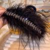 Fumede Women's Ostrich Feather Hair Claw Clip Set