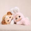 Cute Fluffy Animal Pendant Soft Fluffy Baby Face Cat Tiger Rabbit Panda Puppy Key Ring for Backpack Keys Stress Relief Gift Accessory