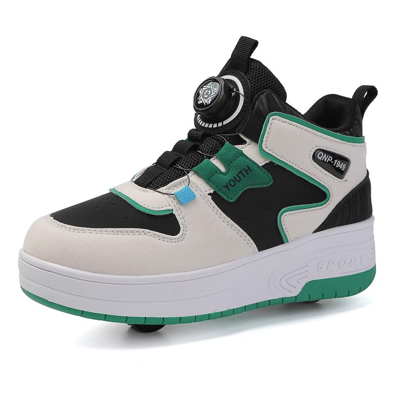 

Children s walking shoes 2024 new double wheel invisible roller skates young primary school children big child swivel buckle 40
