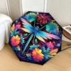 1pc Colorful Dragonfly Floral Mandala Umbrella with Plastic Handle,Suitable for All Seasons Home Travel Outdoor UmbrellaDD1000