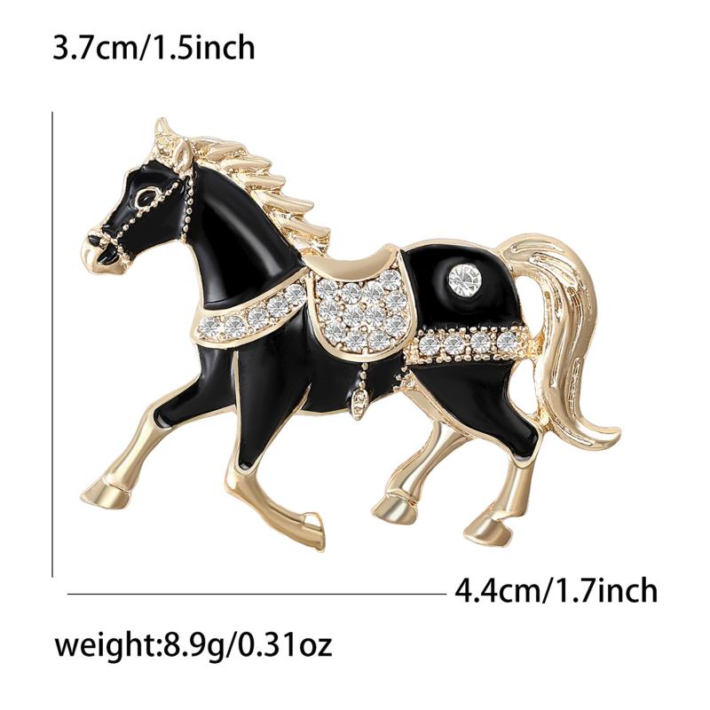 Vintage Court Style Enamel Galloping War Horse Brooches Pins For Women Clothing Accessories Men Fashion Suit Lapel Corsage