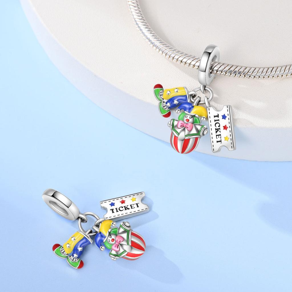 Plated 925 Silver Joker Playing Cards Charms Fit 925 Charms Bracelet Beads Jewelry Gifts for Women