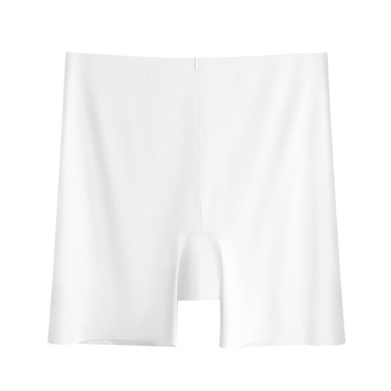 

Бесшовные защитные брюки из ледяного шелка, женское противоскользящее нижнее белье с высокой талией, не поднимающее живот XL белый