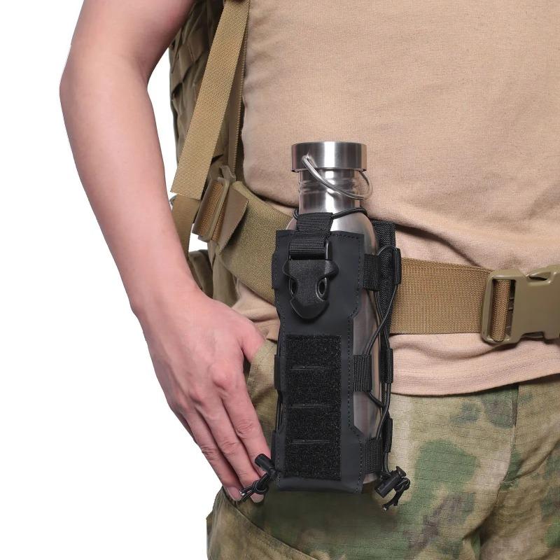 Laser Cut Design Molle Adjustable Water Bottle Holder 40 Oz Tactical Bottle Pouch for Backpack Belt Molle Radio Pouch Holder