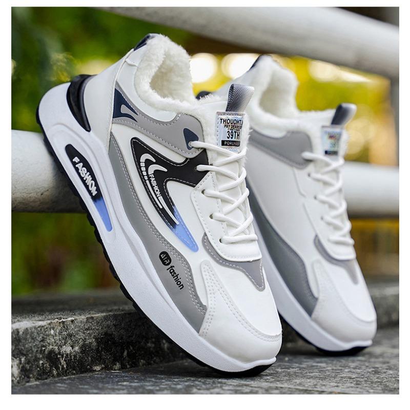 Men Winter Fleece Lined Thick Sole Non Slip Casual Sports Chunky Sneakers