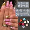 2 Pcs 3D Silicone Flower Nail Carving Mold Acrylic Lily Hibiscus Floral Stamping Plate Nails Stencils DIY Blossom Nail Template