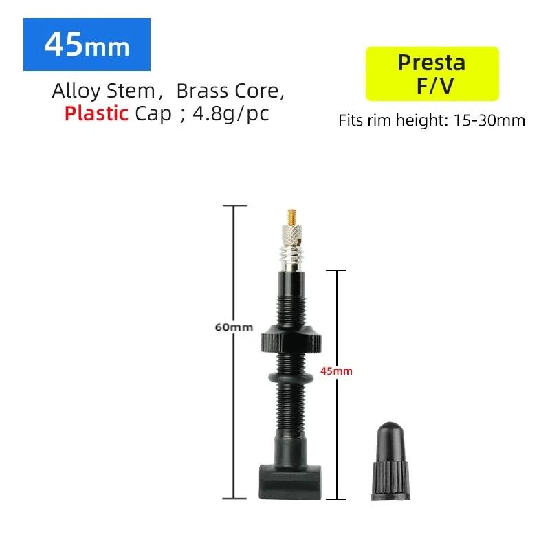 1 Pair 2 Pairs Bicycle Valve Stem 45mm 60mm 80mm Aluminum Alloy Tubeless Road Bike MTB Bicycle Tire Valve Core Replacement
