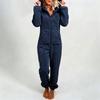 Women's Fashion Fleece-Lined Thickened Fleece Hooded Pyjamas With Zip-Up Onesie