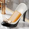 Shower Soap Holder with Suction Cup Drain Tray High Stability Creative High Heel Shaped Storage Plate Soap Dish