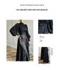 Elegant Long Sleeve Print Dress with Slim Fit Waist