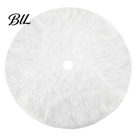 Premium Plush Floor Mat for Holiday Tree 24/30/36 Inch White Faux Fur Christmas Skirt, Soft Fluffy Skirt Base Cover Merry Christmas, Party Home Decor