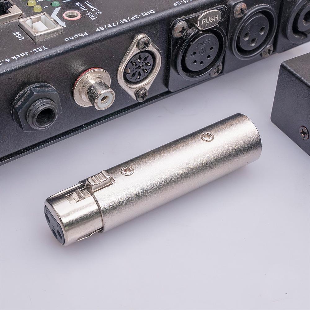2pcs XLR Adapter XLR Male To Female Adapter XLR Female To Male Microphone Audio Converter Zinc Alloy Shell 3 Pin Female