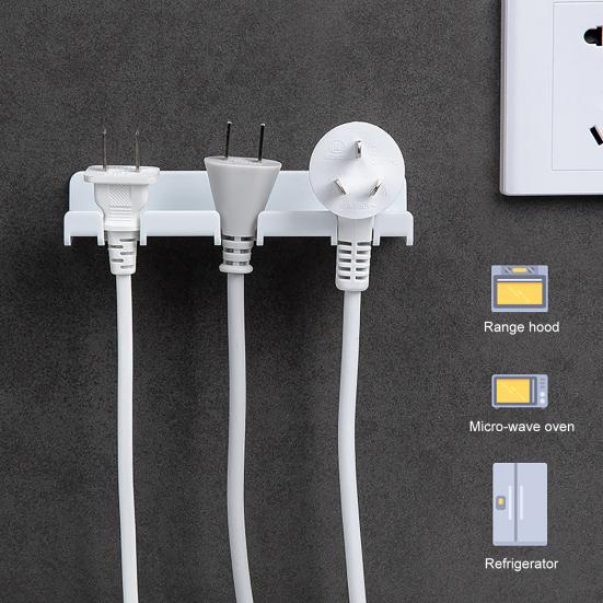 Power Plug Hook Punch-free Universal Toothbrush Multifunctional Steady Wall Hanger for Bathroom