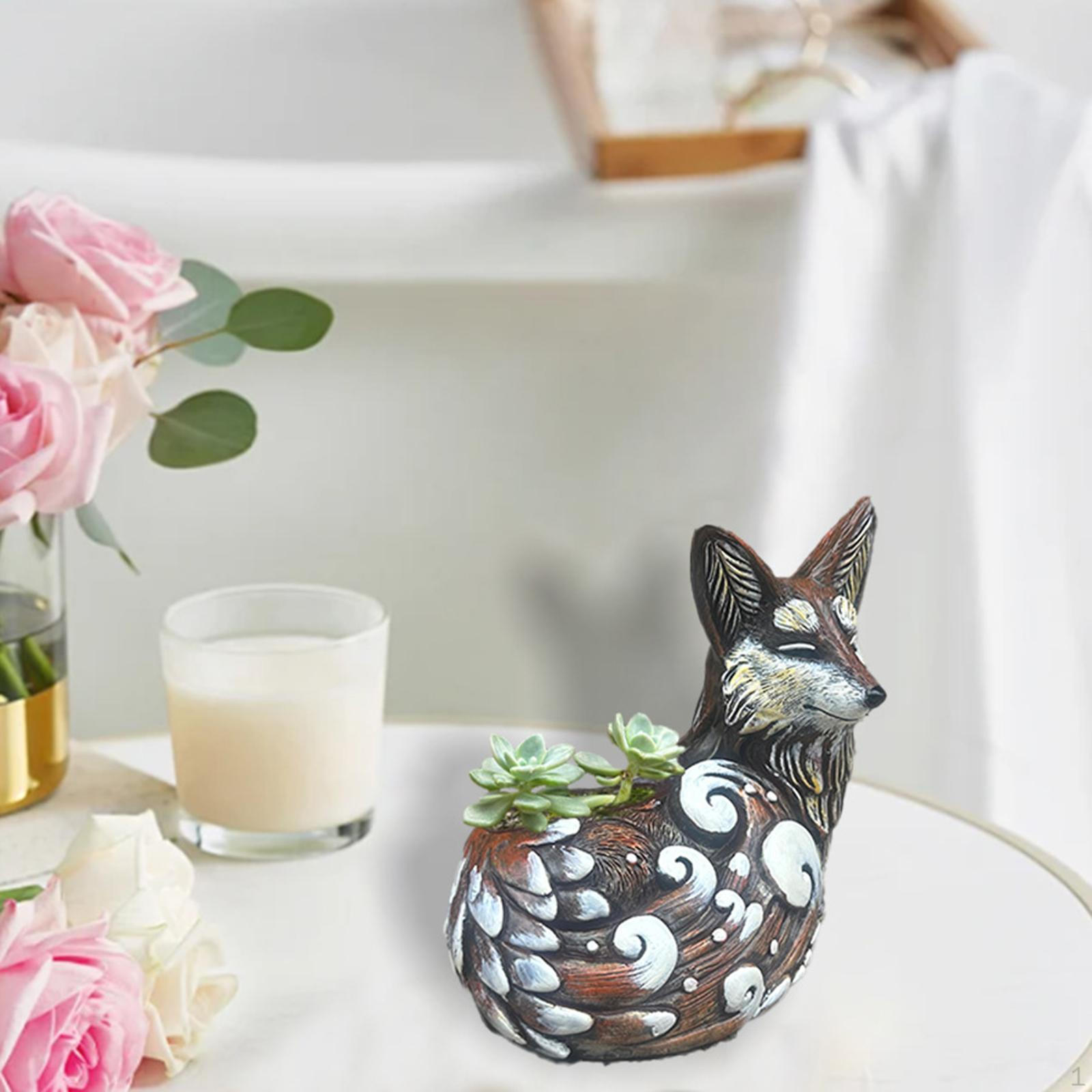 

Animal Shaped Flower Pot Adorable Compact Home Decor Decorative Planter for Tabletop Shelf Indoors темно-коричневого кольору