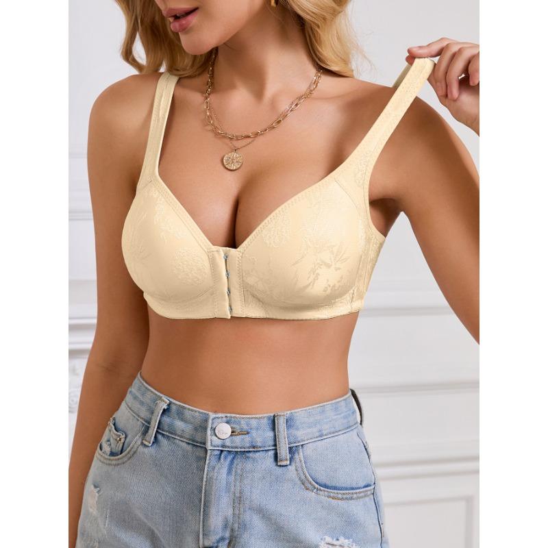 Women S Front Closure No Wire Push Up Bra 3 4 Cup Breathable Underwear