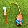 Kreslená kachna Držák na golfová odpaliště s provázkem proti ztrátě Průhledná plastová PVC odpaliště pro konzistentní odpaly Zábavné novinkové golfové příslušenství