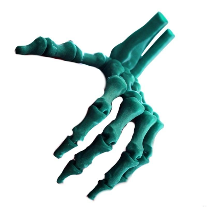 Realistic Poseable Halloween Skeleton Hand Sculpture Movable Human Skull Palms Model For Themed Decorations HX6C